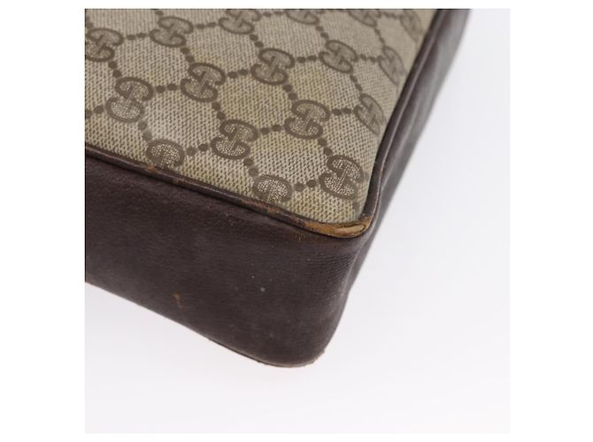 Borsa a Spalla Gucci GG Supreme Horsebit Web Sherry Line PVC Beige Oro Auth 169629 D'oro - vista 8