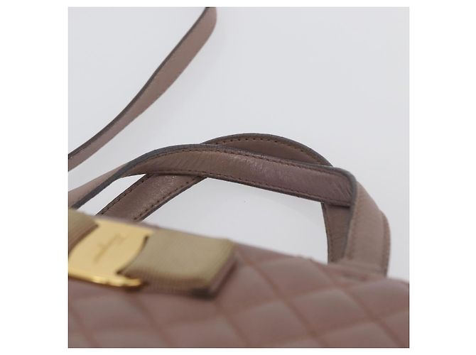 Borsa a Spalla Salvatore Ferragamo Vala in Pelle 2 in 1 Viola Oro Auth 173180 D'oro Porpora - vista 14