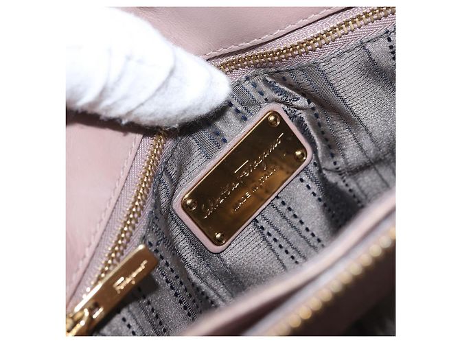 Borsa a Spalla Salvatore Ferragamo Vala in Pelle 2 in 1 Viola Oro Auth 173180 D'oro Porpora - vista 20