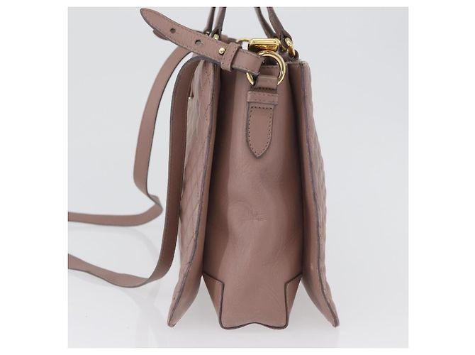 Borsa a Spalla Salvatore Ferragamo Vala in Pelle 2 in 1 Viola Oro Auth 173180 D'oro Porpora - vista 3