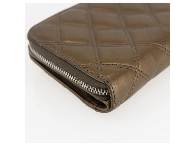 CHANEL Bicolore Long Wallet Leather Gold CC Auth LNZ276V Golden - view 17