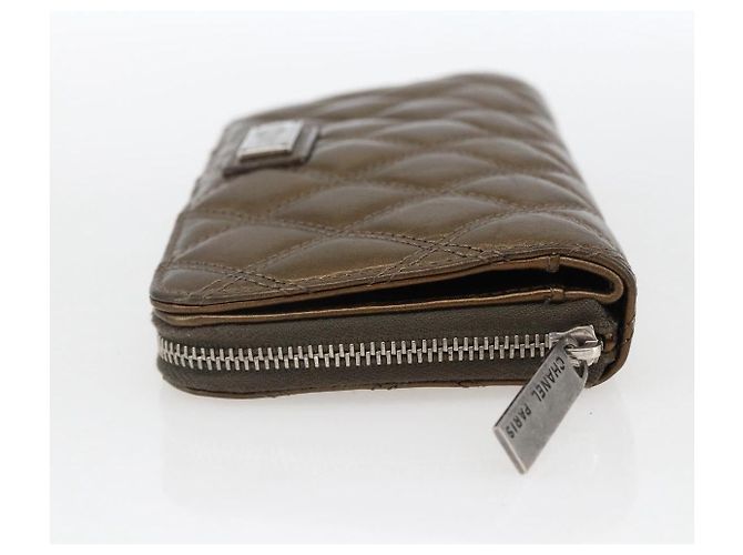 CHANEL Bicolore Long Wallet Leather Gold CC Auth LNZ276V Golden - view 4