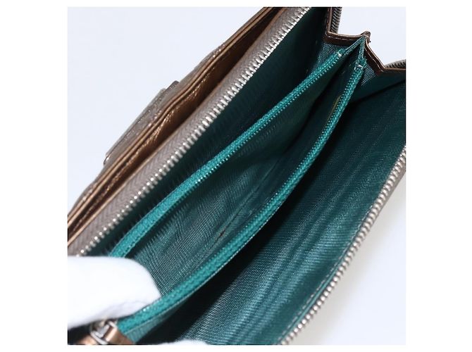 CHANEL Bicolore Long Wallet Leather Gold CC Auth LNZ276V Golden - view 9