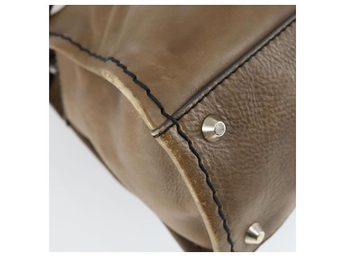 Chloé Chloe Edith Handtasche Leder 2-Wege Braun Silber Authentisch hk3383 - Ansicht 10