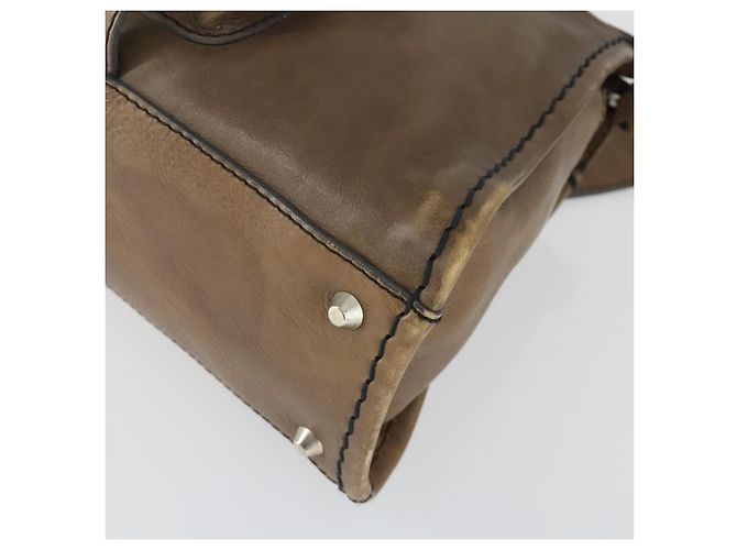 Chloé Chloe Edith Handtasche Leder 2-Wege Braun Silber Authentisch hk3383 - Ansicht 15