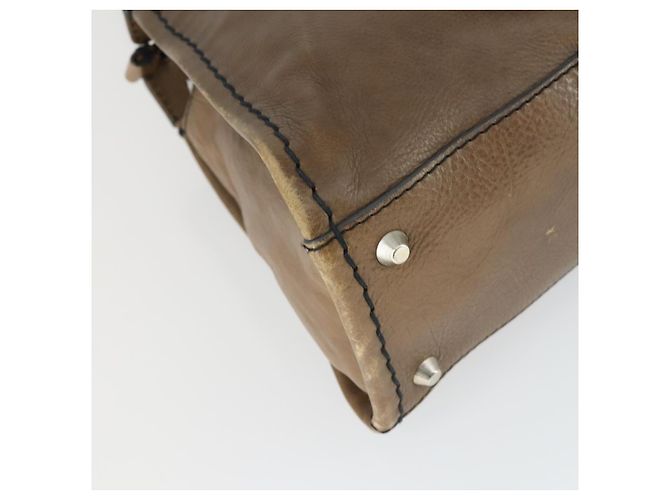 Chloé Chloe Edith Handtasche Leder 2-Wege Braun Silber Authentisch hk3383 - Ansicht 16