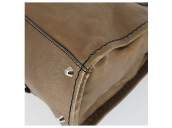 Chloé Chloe Edith Handtasche Leder 2-Wege Braun Silber Authentisch hk3383 - Ansicht 17
