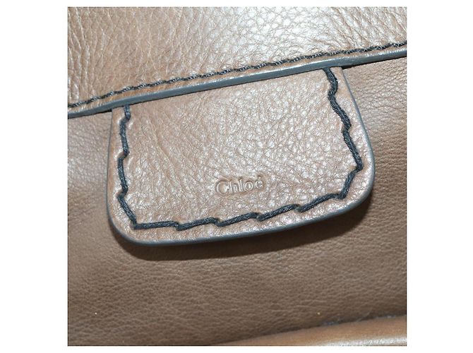Chloé Chloe Edith Handtasche Leder 2-Wege Braun Silber Authentisch hk3383 - Ansicht 18