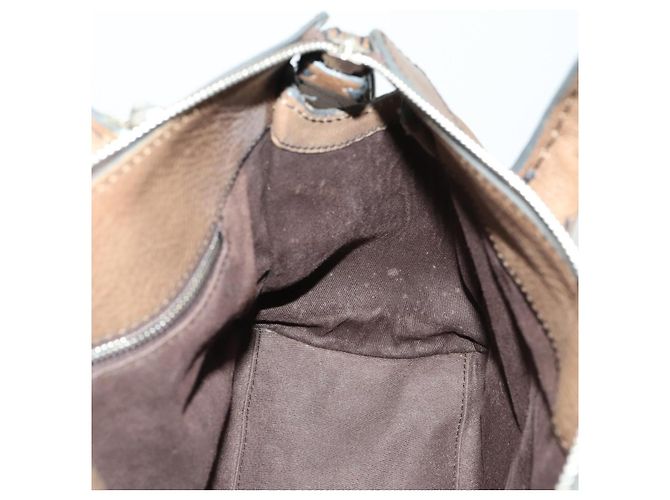 Chloé Chloe Edith Handtasche Leder 2-Wege Braun Silber Authentisch hk3383 - Ansicht 20