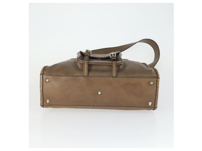 Chloé Chloe Edith Handtasche Leder 2-Wege Braun Silber Authentisch hk3383 - Ansicht 5