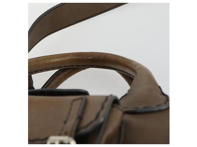 Chloé Chloe Edith Handtasche Leder 2-Wege Braun Silber Authentisch hk3383 - Ansicht 9