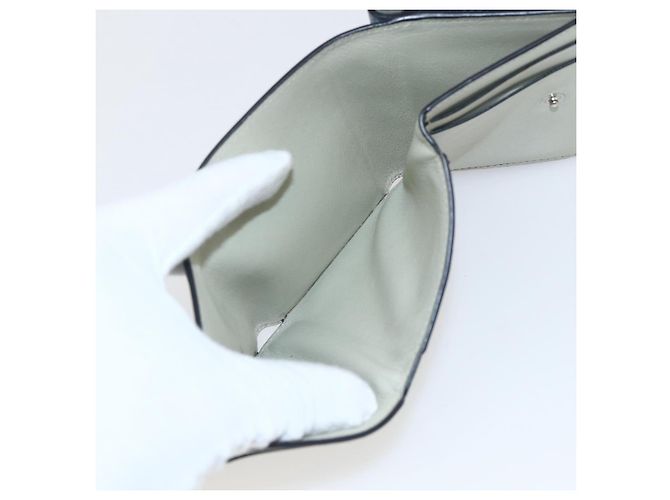Portafoglio Anagram LOEWE Pelle Blu Argento Auth 166820 - vista 10