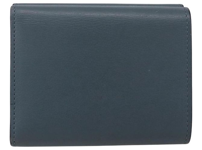 Portafoglio Anagram LOEWE Pelle Blu Argento Auth 166820 - vista 2