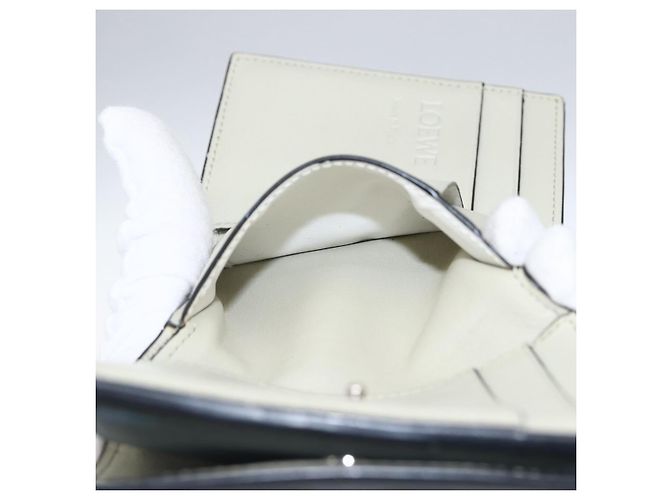 Portafoglio Anagram LOEWE Pelle Blu Argento Auth 166820 - vista 21