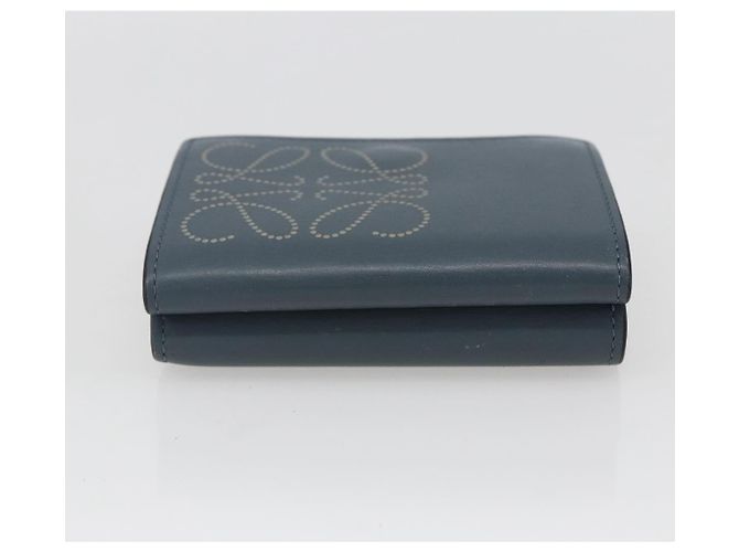 Portafoglio Anagram LOEWE Pelle Blu Argento Auth 166820 - vista 5
