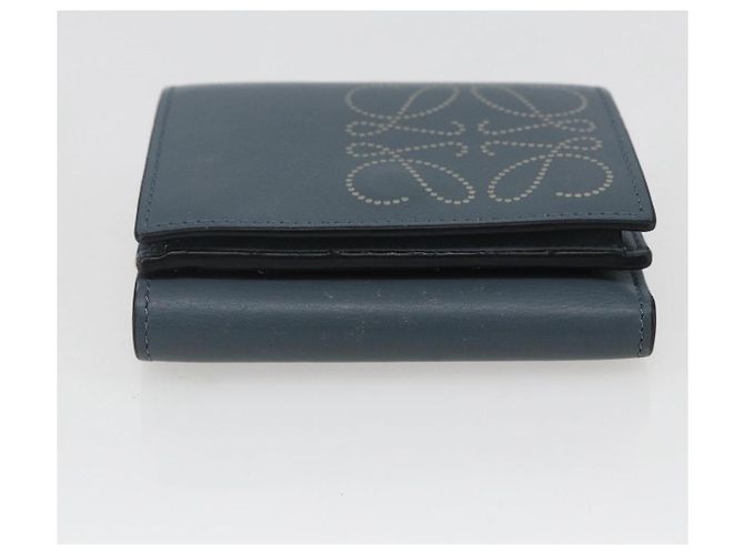 Portafoglio Anagram LOEWE Pelle Blu Argento Auth 166820 - vista 6