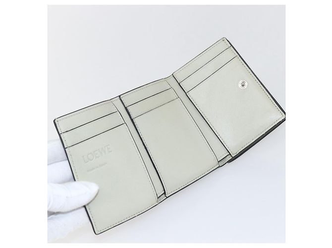 Portafoglio Anagram LOEWE Pelle Blu Argento Auth 166820 - vista 9