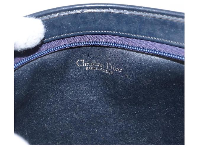 Mini borsa a rullo in tela obliqua Trotter Christian Dior blu Auth fm5122 D'oro Blu navy - vista 11