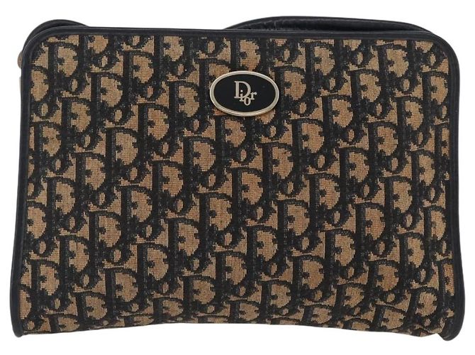 Mini borsa a rullo in tela obliqua Trotter Christian Dior blu Auth fm5122 D'oro Blu navy - vista 13