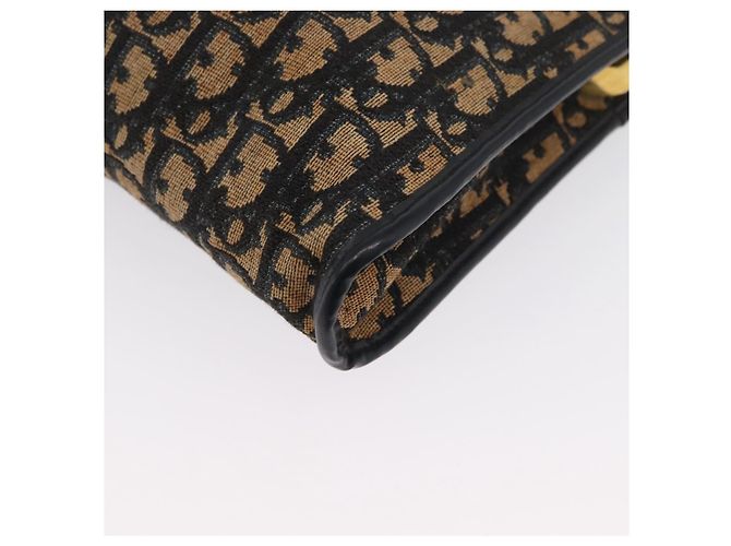 Mini borsa a rullo in tela obliqua Trotter Christian Dior blu Auth fm5122 D'oro Blu navy - vista 14