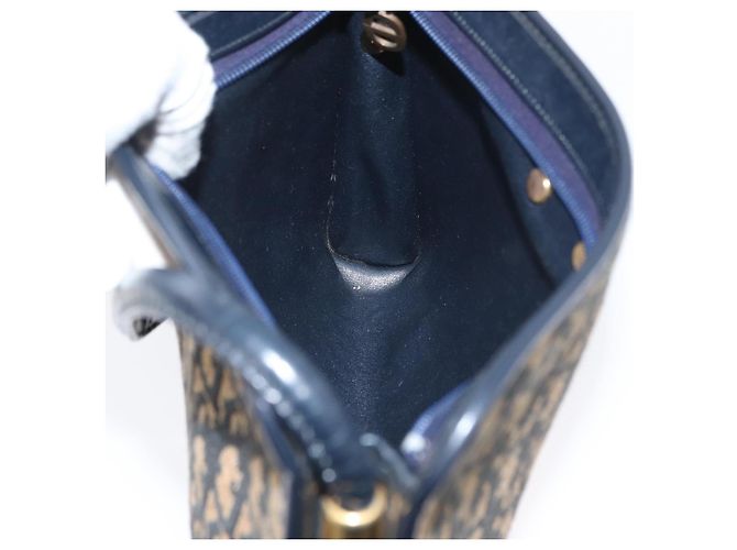 Mini borsa a rullo in tela obliqua Trotter Christian Dior blu Auth fm5122 D'oro Blu navy - vista 18
