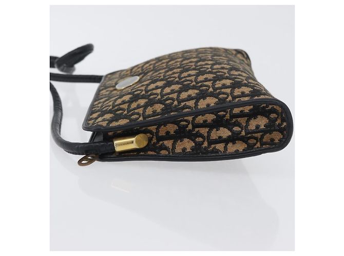 Mini borsa a rullo in tela obliqua Trotter Christian Dior blu Auth fm5122 D'oro Blu navy - vista 4