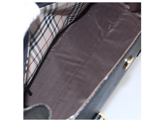 Borsa a mano in pelle nera e argento autentica BURBERRY ep13523 Nero - vista 11
