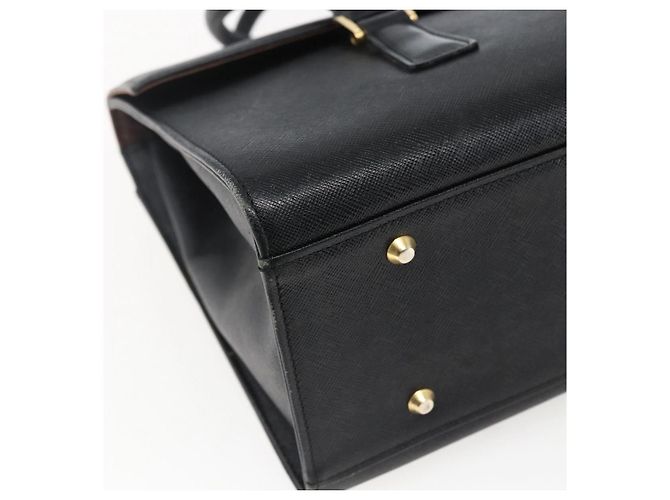 Borsa a mano in pelle nera e argento autentica BURBERRY ep13523 Nero - vista 14