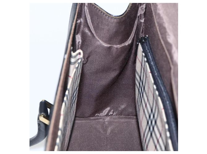 Borsa a mano in pelle nera e argento autentica BURBERRY ep13523 Nero - vista 19