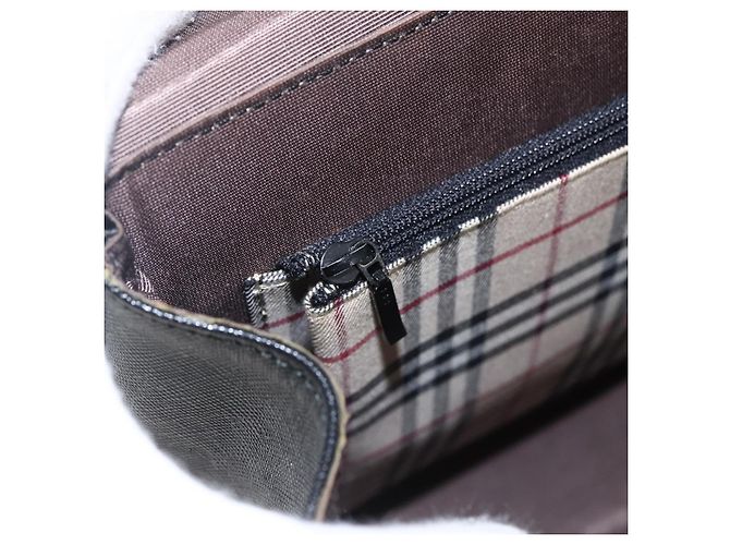 Borsa a mano in pelle nera e argento autentica BURBERRY ep13523 Nero - vista 20
