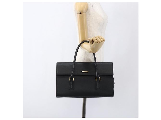 Borsa a mano in pelle nera e argento autentica BURBERRY ep13523 Nero - vista 23