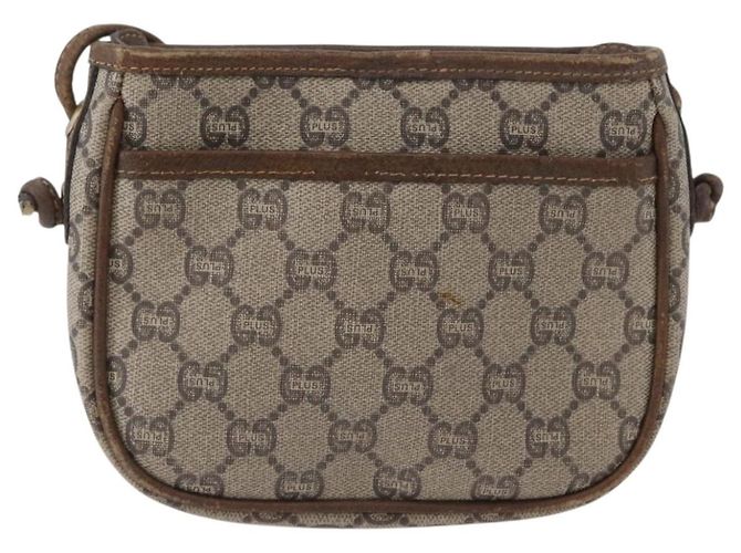 Borsa a Spalla GUCCI GG Plus Supreme PVC Beige Oro Auth bs33461 D'oro - vista 2