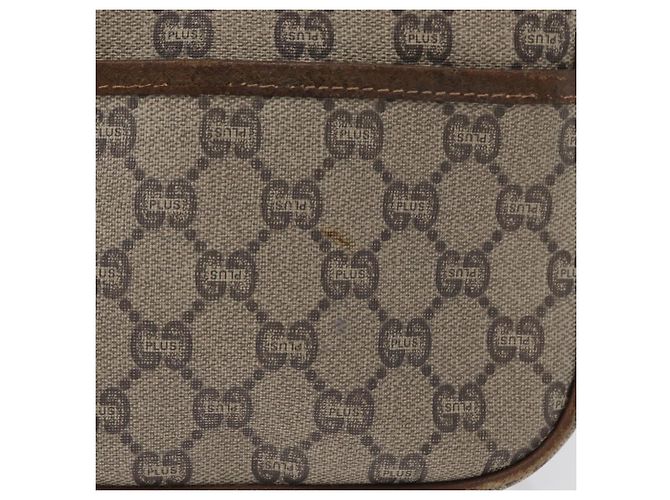 Borsa a Spalla GUCCI GG Plus Supreme PVC Beige Oro Auth bs33461 D'oro - vista 3