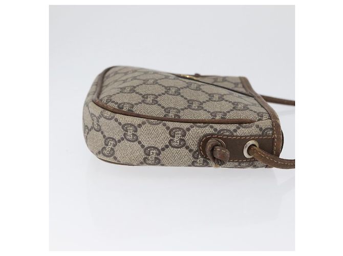 Borsa a Spalla GUCCI GG Plus Supreme PVC Beige Oro Auth bs33461 D'oro - vista 4
