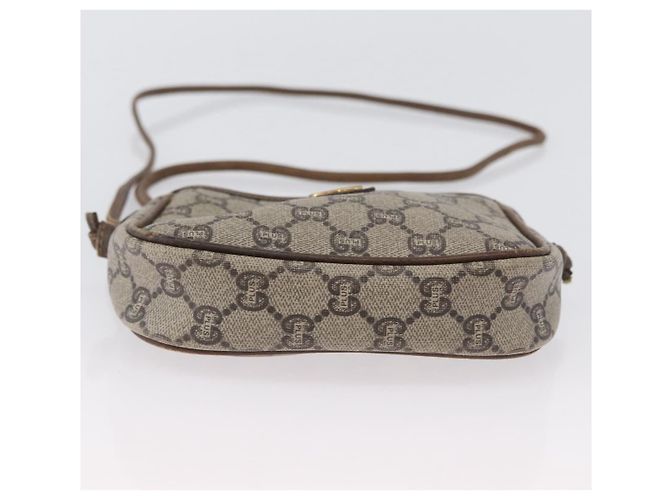 Borsa a Spalla GUCCI GG Plus Supreme PVC Beige Oro Auth bs33461 D'oro - vista 6