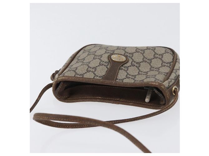 Borsa a Spalla GUCCI GG Plus Supreme PVC Beige Oro Auth bs33461 D'oro - vista 7