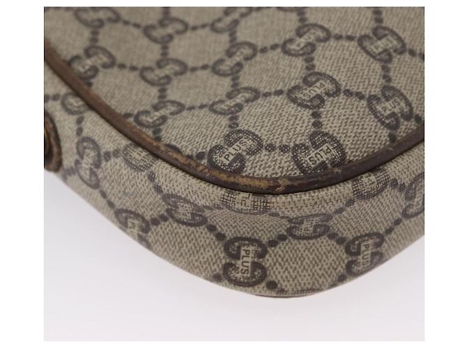 Borsa a Spalla GUCCI GG Plus Supreme PVC Beige Oro Auth bs33461 D'oro - vista 9
