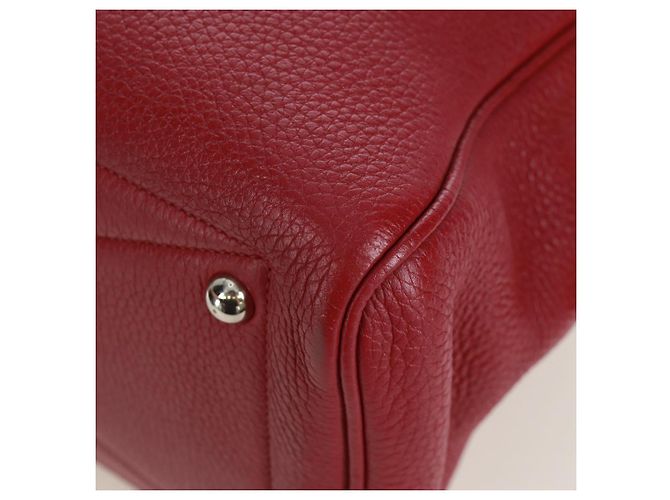 Hermès HERMES Victoria 35 Borsa a Mano Tosca Pelle Taurillon Rossa Argento Auth SK005SM Rosso - vista 15