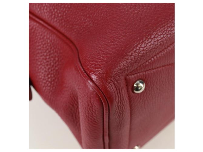 Hermès HERMES Victoria 35 Borsa a Mano Tosca Pelle Taurillon Rossa Argento Auth SK005SM Rosso - vista 16