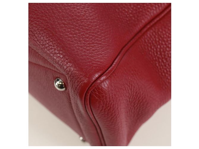 Hermès HERMES Victoria 35 Borsa a Mano Tosca Pelle Taurillon Rossa Argento Auth SK005SM Rosso - vista 17