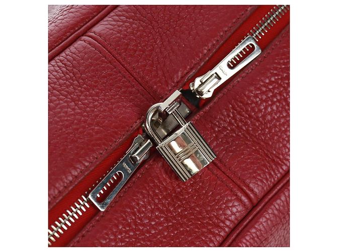 Hermès HERMES Victoria 35 Borsa a Mano Tosca Pelle Taurillon Rossa Argento Auth SK005SM Rosso - vista 18