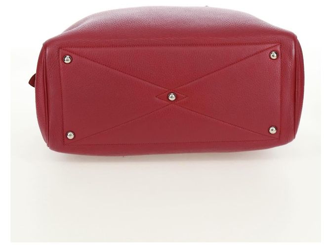 Hermès HERMES Victoria 35 Borsa a Mano Tosca Pelle Taurillon Rossa Argento Auth SK005SM Rosso - vista 5