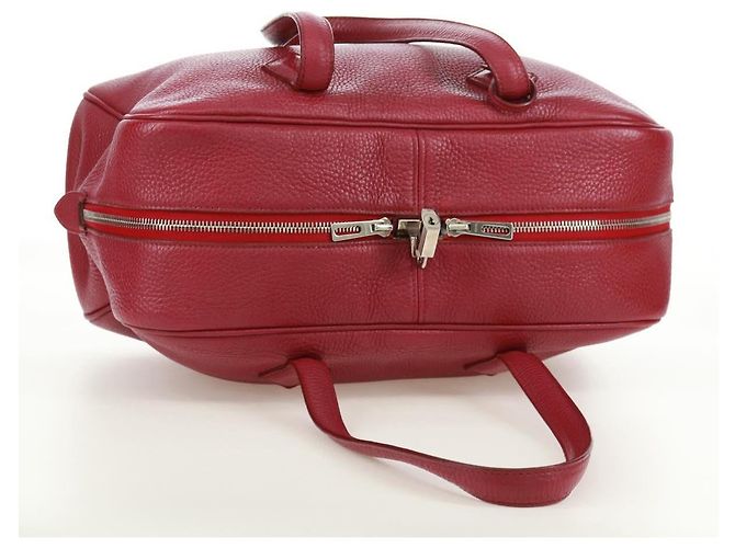 Hermès HERMES Victoria 35 Borsa a Mano Tosca Pelle Taurillon Rossa Argento Auth SK005SM Rosso - vista 6