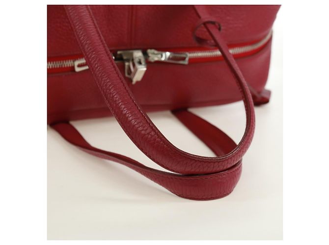 Hermès HERMES Victoria 35 Borsa a Mano Tosca Pelle Taurillon Rossa Argento Auth SK005SM Rosso - vista 7