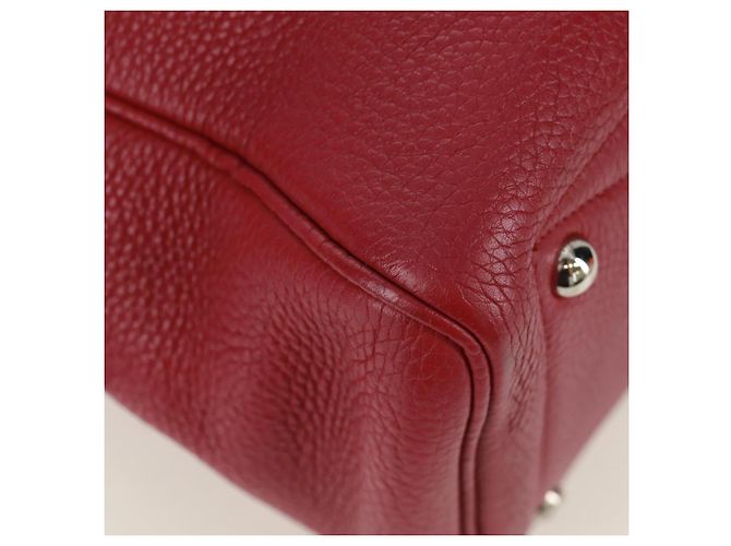 Hermès HERMES Victoria 35 Borsa a Mano Tosca Pelle Taurillon Rossa Argento Auth SK005SM Rosso - vista 8