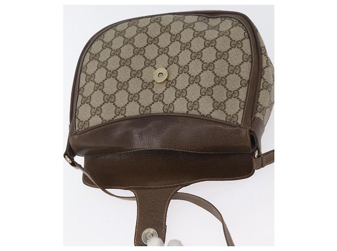 Bolsa Gucci GG Supreme Web Sherry Line em PVC bege e dourado 10 02 056 Auth BA10446 - vista 10