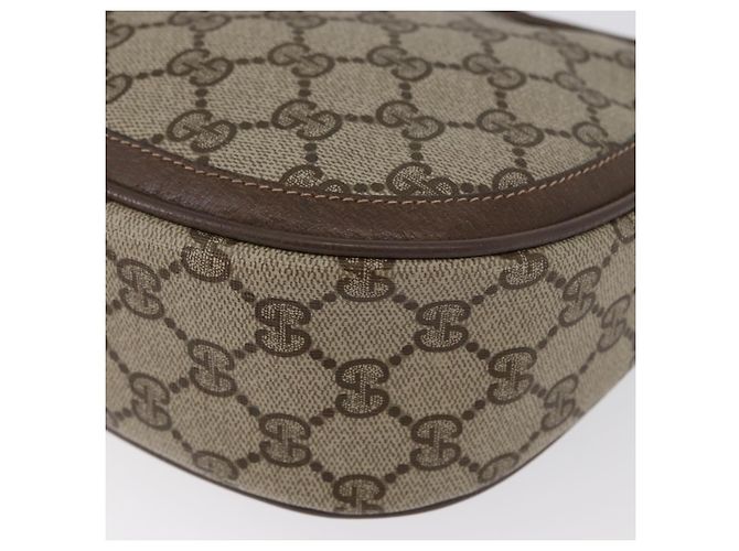 Bolsa Gucci GG Supreme Web Sherry Line em PVC bege e dourado 10 02 056 Auth BA10446 - vista 14