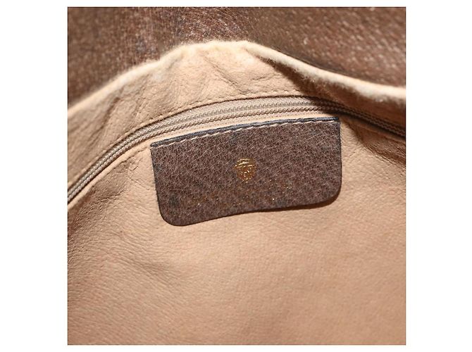 Bolsa Gucci GG Supreme Web Sherry Line em PVC bege e dourado 10 02 056 Auth BA10446 - vista 18