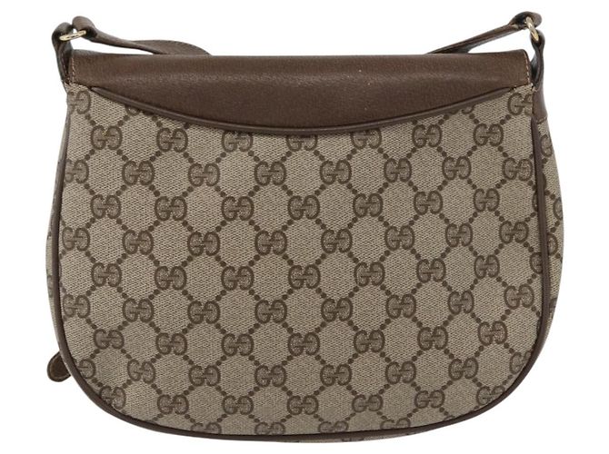 Bolsa Gucci GG Supreme Web Sherry Line em PVC bege e dourado 10 02 056 Auth BA10446 - vista 2