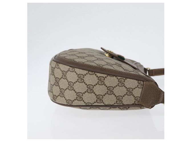 Bolsa Gucci GG Supreme Web Sherry Line em PVC bege e dourado 10 02 056 Auth BA10446 - vista 3